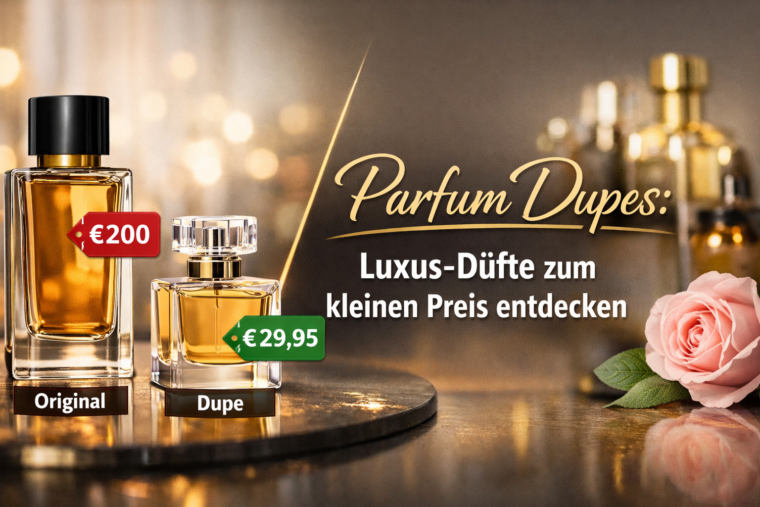 Parfum Dupes Vergleich – luxuriöse Duftzwillinge im Vergleich zum Originalparfum mit großem Preisunterschied