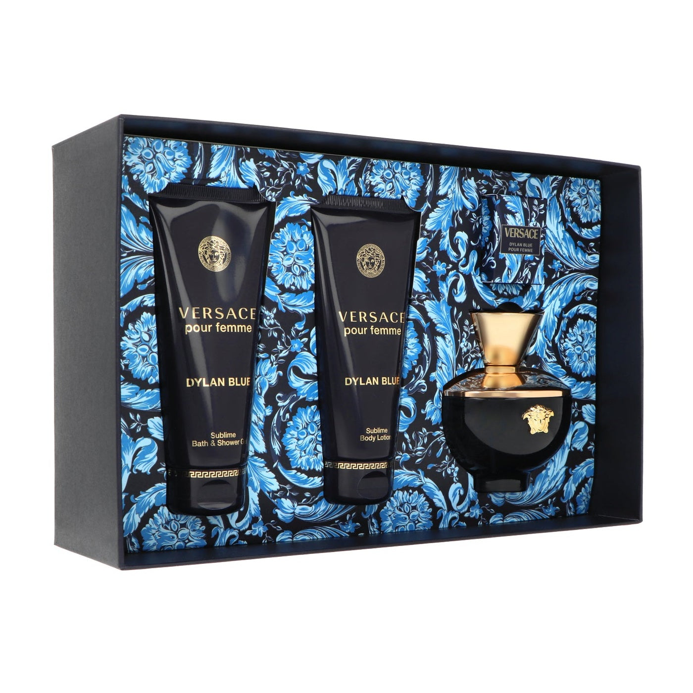 Zestaw Versace Dylan Blue Pour Femme Edp 100ml + Body Lotion 100ml + Shower Gel 100ml + Edp 5ml