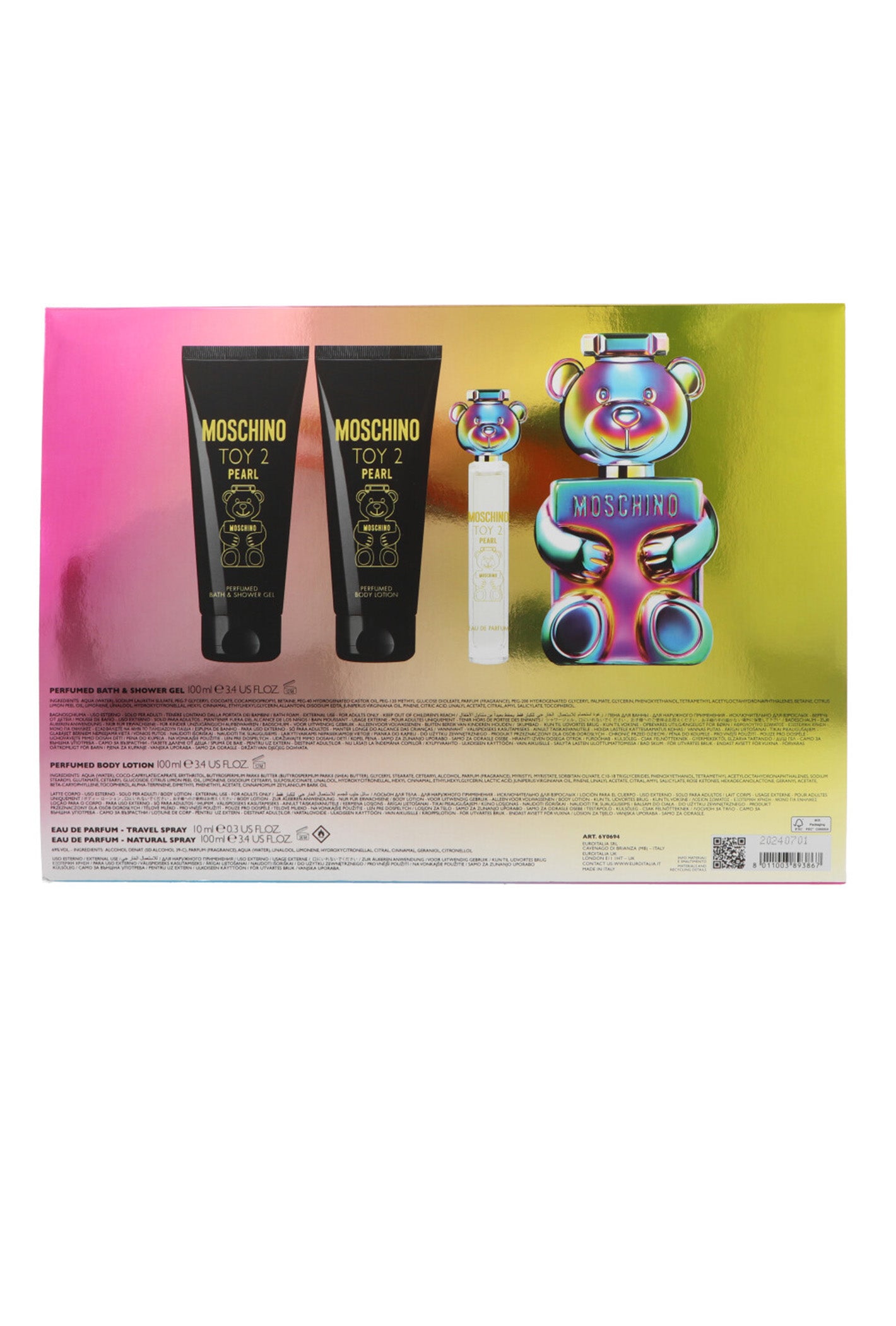 Set Moschino Toy 2 Pearl Eau de Parfum 100 ml + Duschgel 100 ml + Bodylotion 100 ml + Eau de Parfum 10 ml