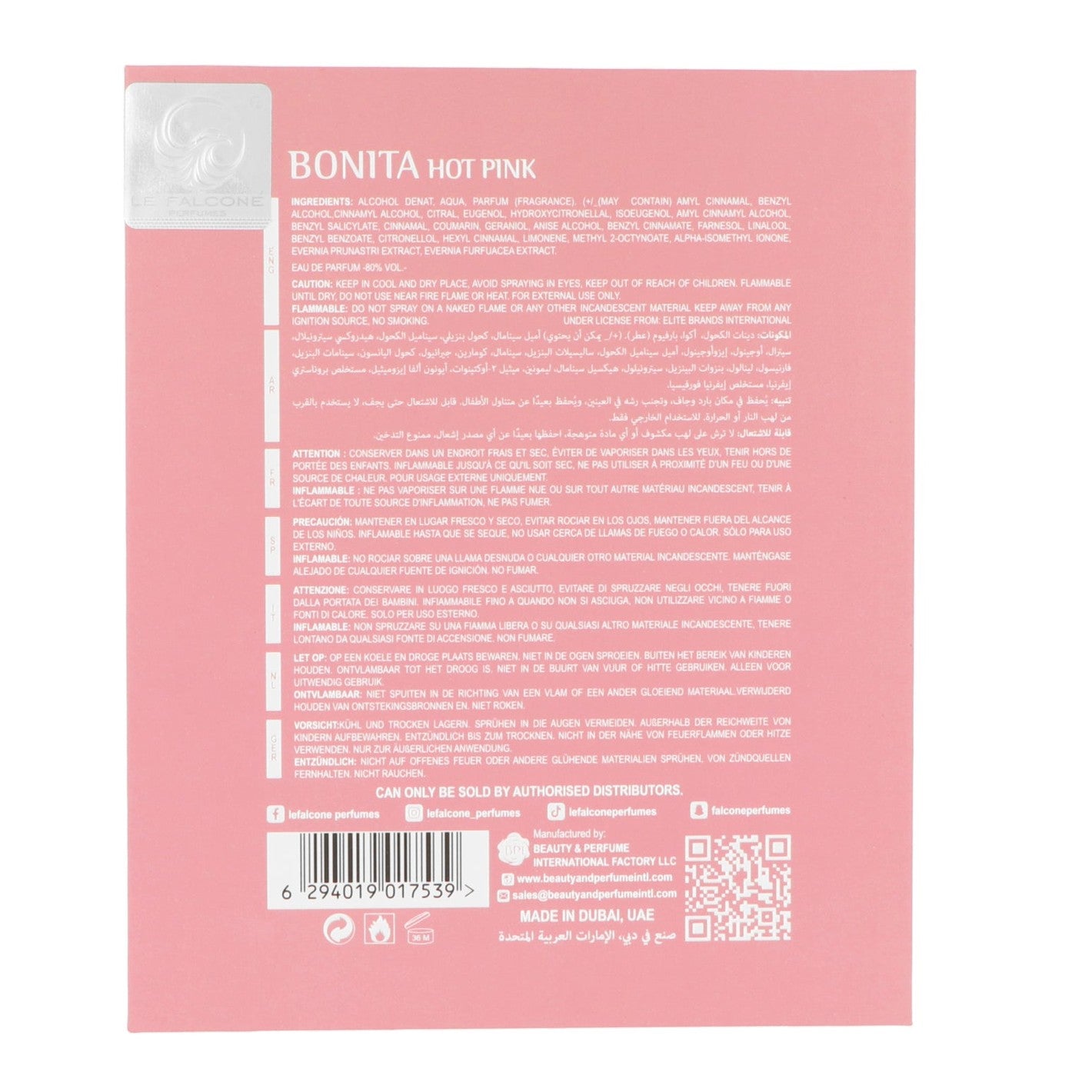 Le Falcone Bonita Hot Pink Edp 100ml