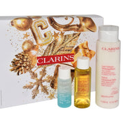 Set bestehend aus Clarins Velvet Reinigungsmilch 200 ml + Augen-Make-up-Entferner 30 ml + Feuchtigkeitsspendendes Gesichtswasser 50 ml