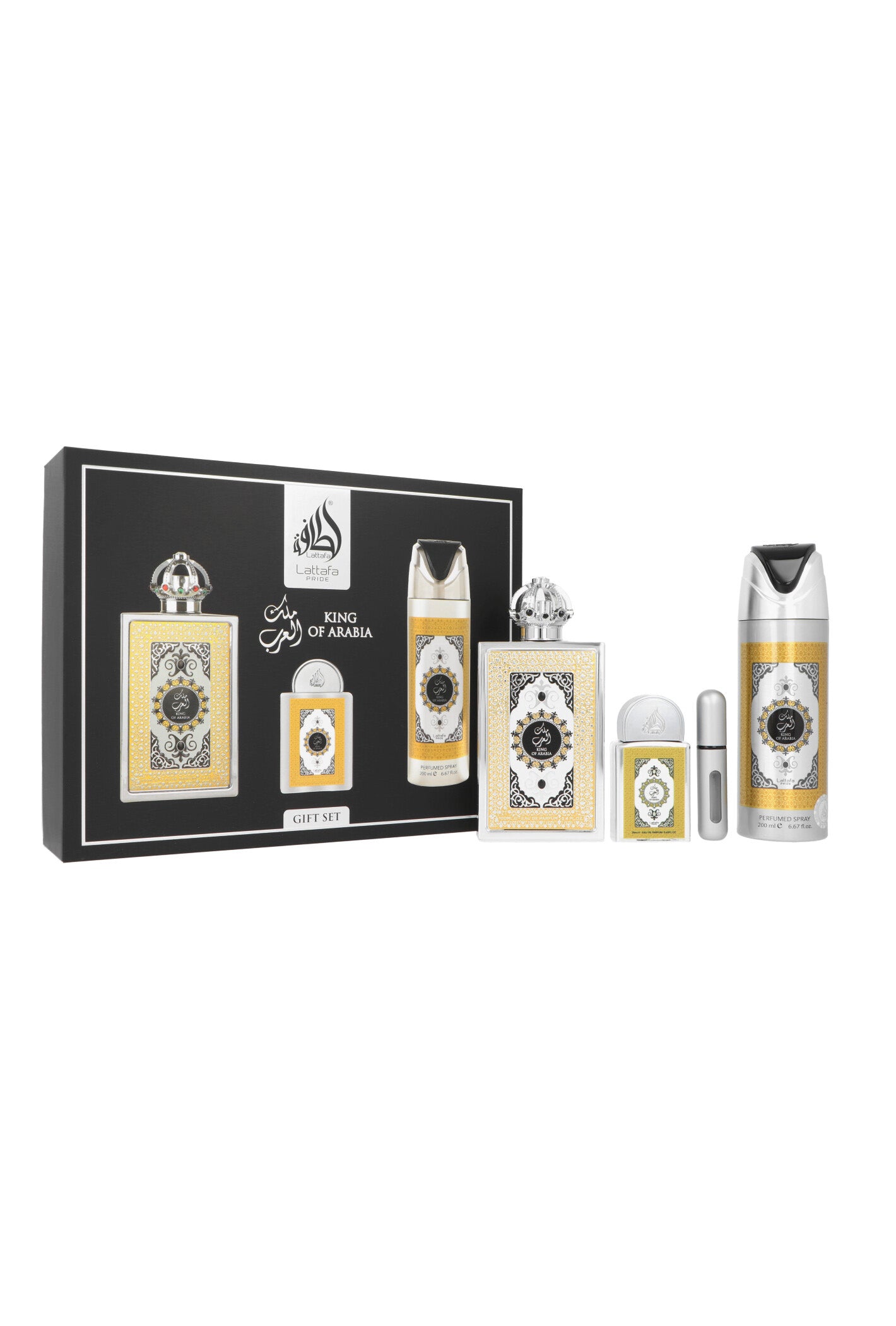 Set Lattafa King Of Arabia Edp 100ml + Edp 20ml + Deodorant 200ml