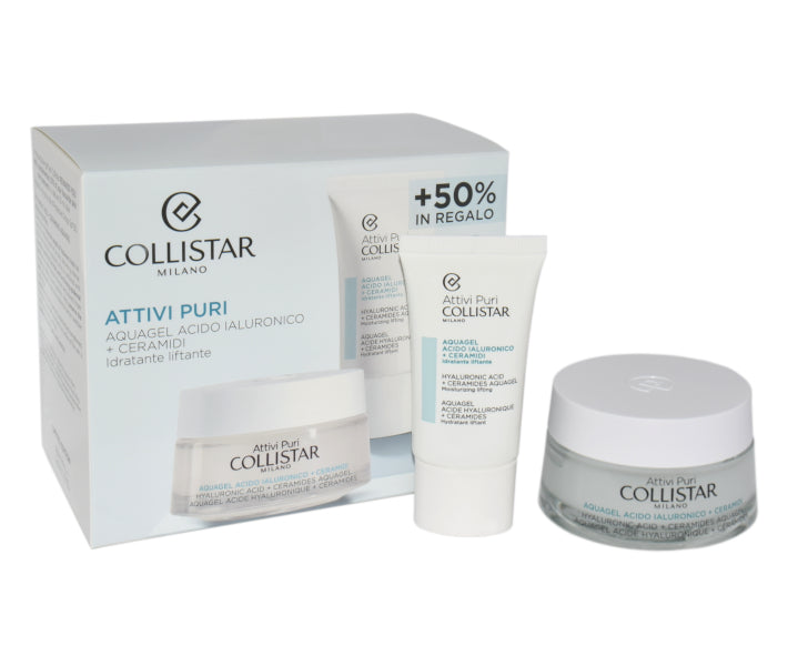 Set Collistar Attivi Puri Hyaluronic Acid+Ceramides AquaGel 50ml + Hyaluronic Acid+Ceramides AquaGel Moisturizng Lifting 25ml