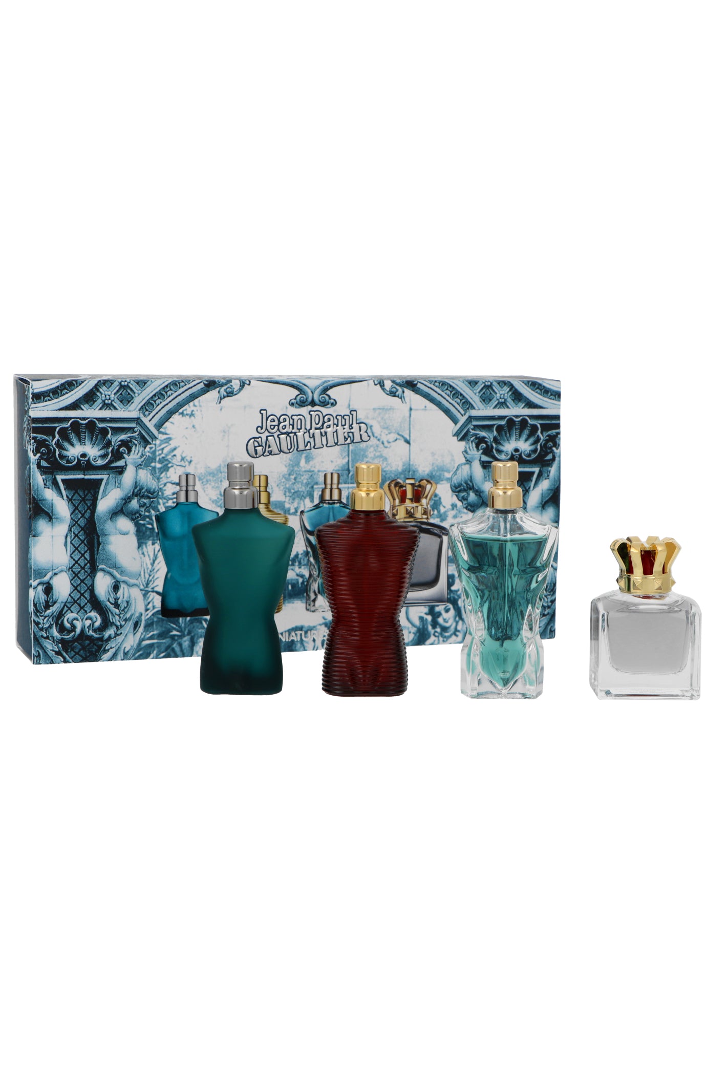 Zestaw Jean Paul Gaultier Miniatures Collection: Le Male Edt 7ml + Le Beau Edt 7ml + Scandal For Him Edt 7ml + Le Male Elixir Parfum 7ml