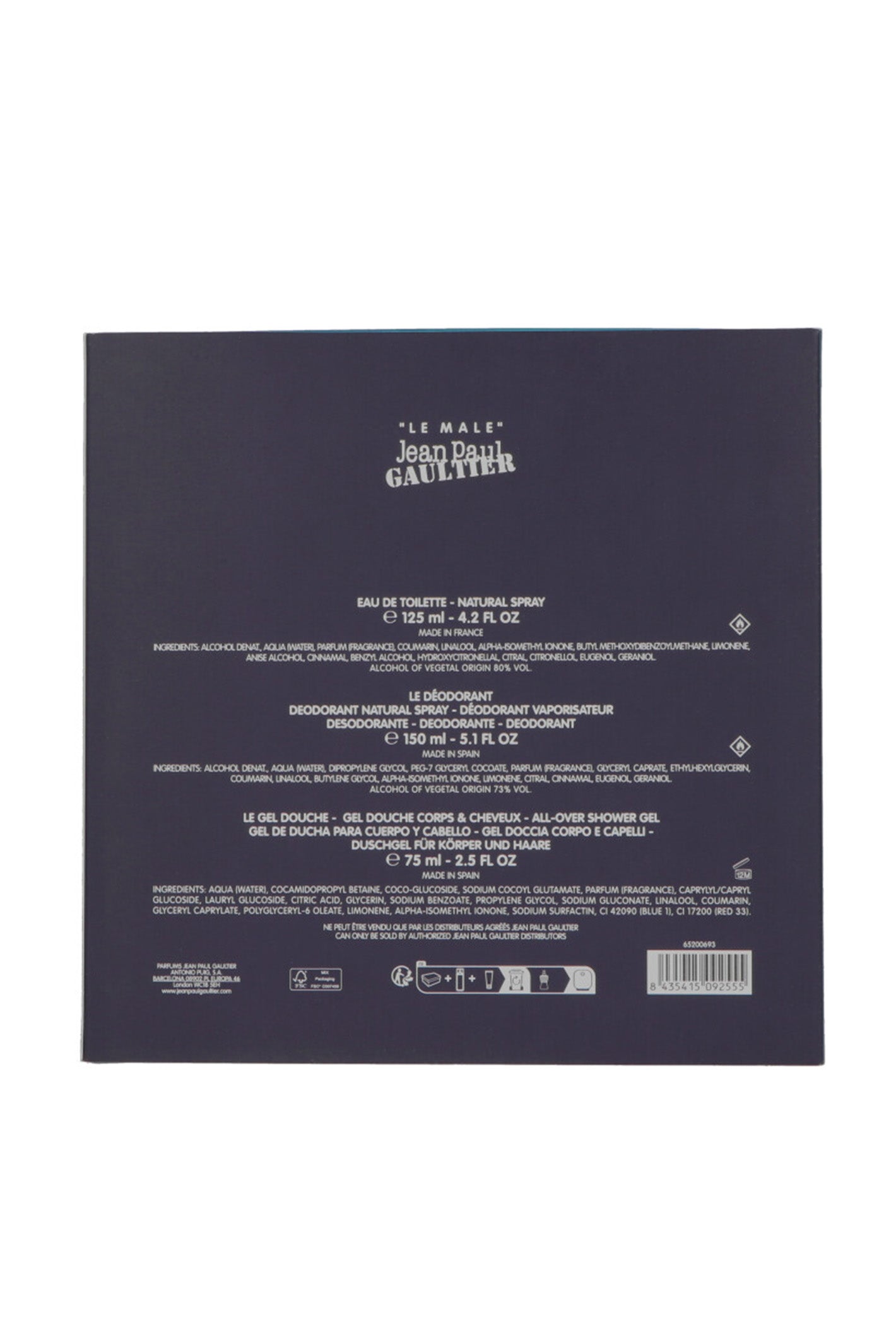 Set Jean Paul Gaultier Le Male Eau de Toilette 125 ml + Deodorant 150 ml + Bodylotion 75 ml