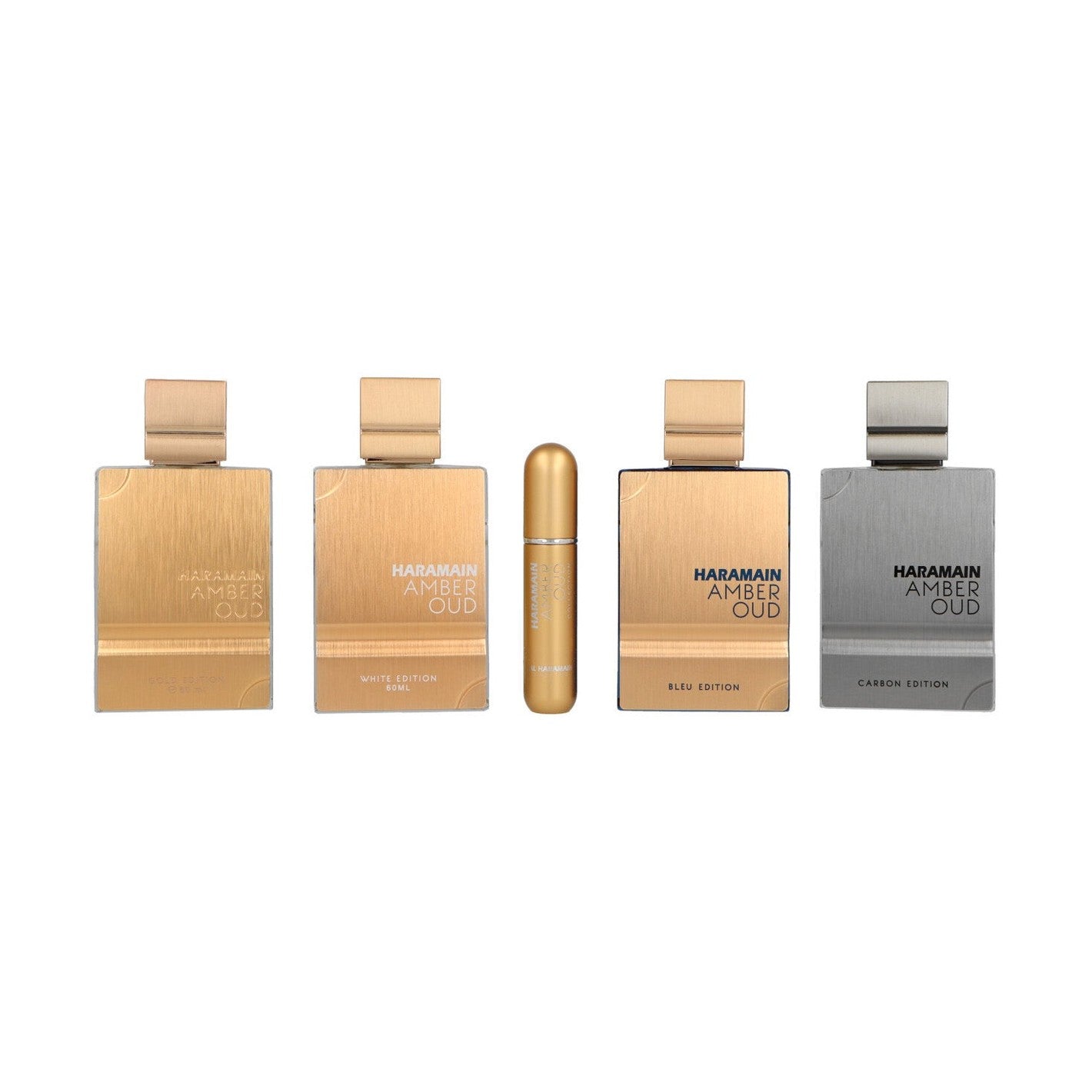 Set Al Haramain Amber Oud Collection 4 x 60ml - Amber Oud Gold Edition + Amber Oud Bleu Edition + Amber Oud White Edition + Amber Oud Carbon Edition