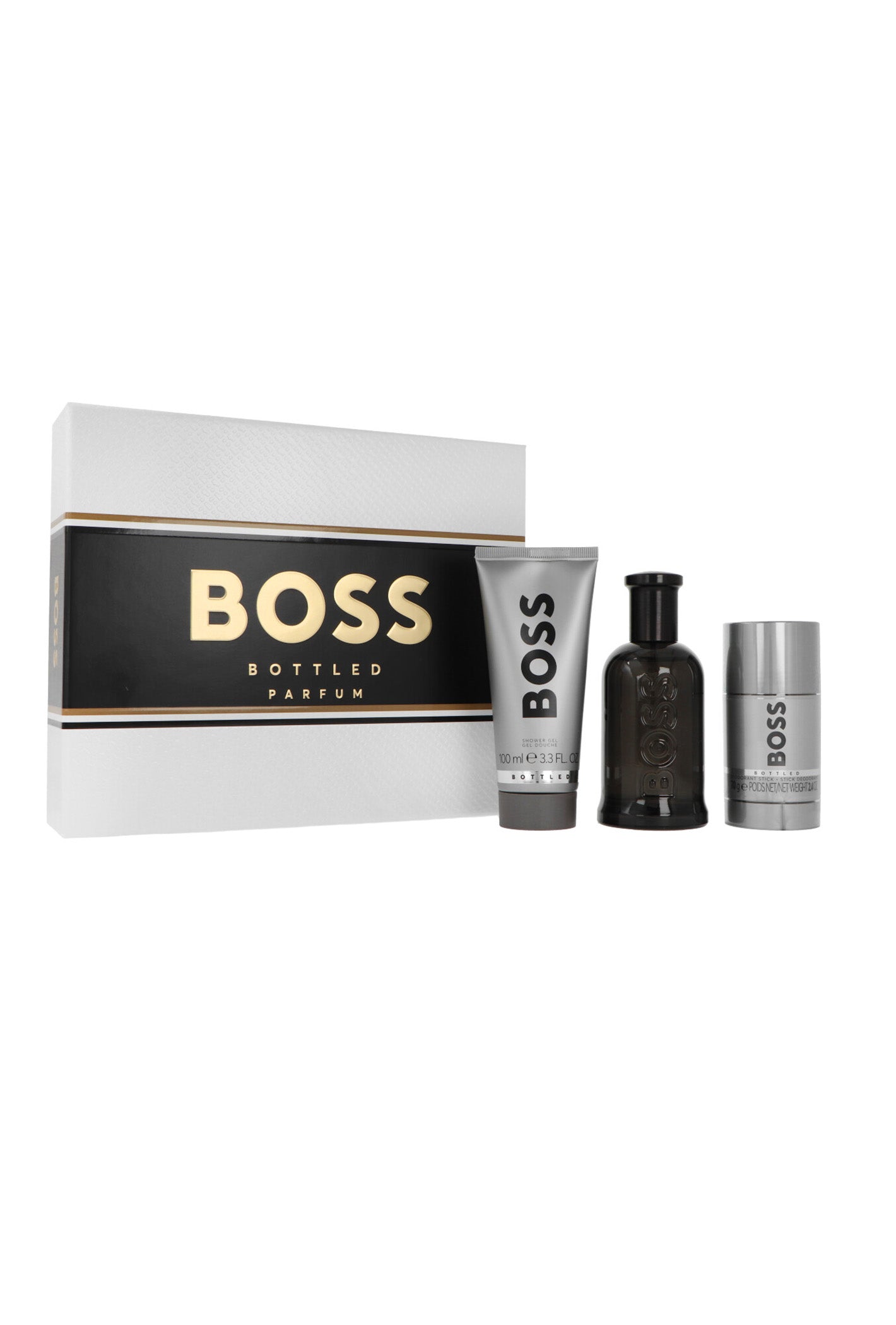 Hugo Boss Set: Flakonparfüm 100 ml + Deostick 75 ml + Duschgel 100 ml