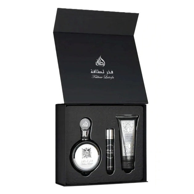 Set Lattafa Fakhar Men Edp 100ml + Edp 12ml + Shower Gel 100ml
