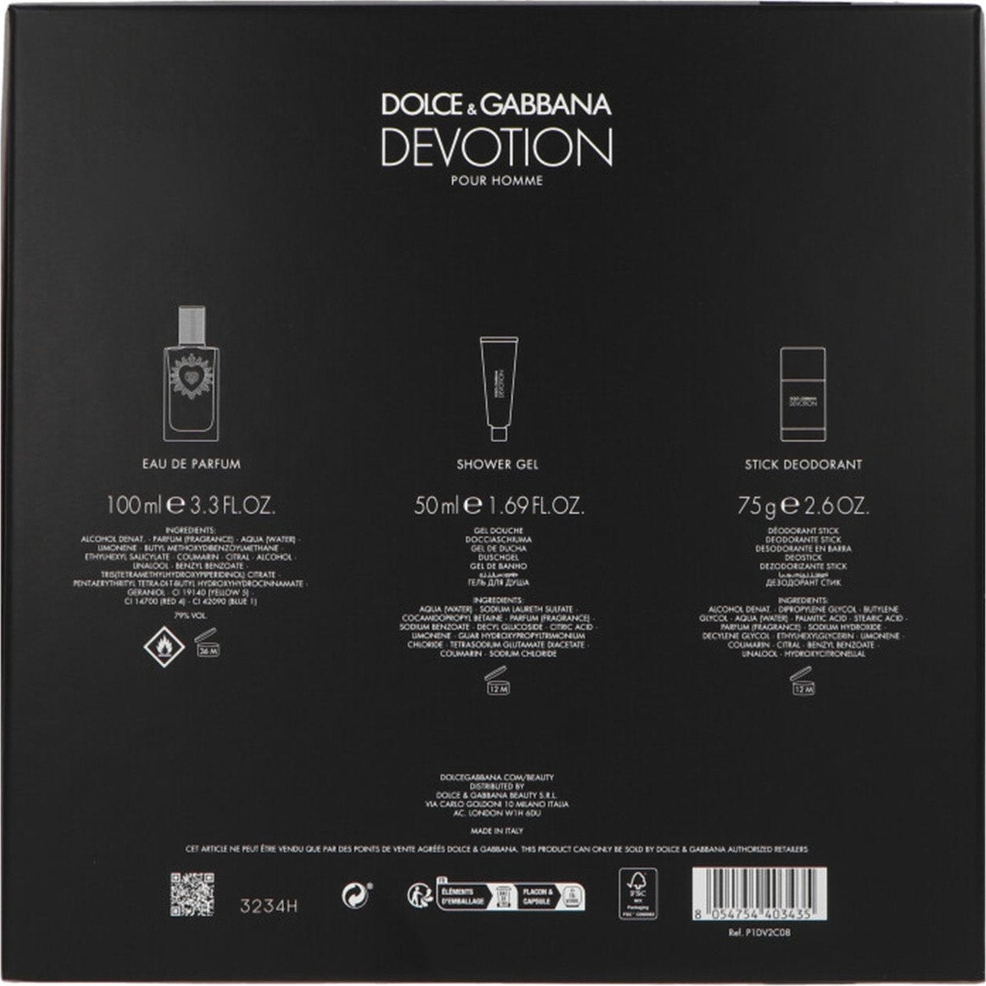 Set Dolce & Gabbana Devotion Pour Homme Eau de Parfum 100 ml + Duschgel 50 ml + Deostick 75 g