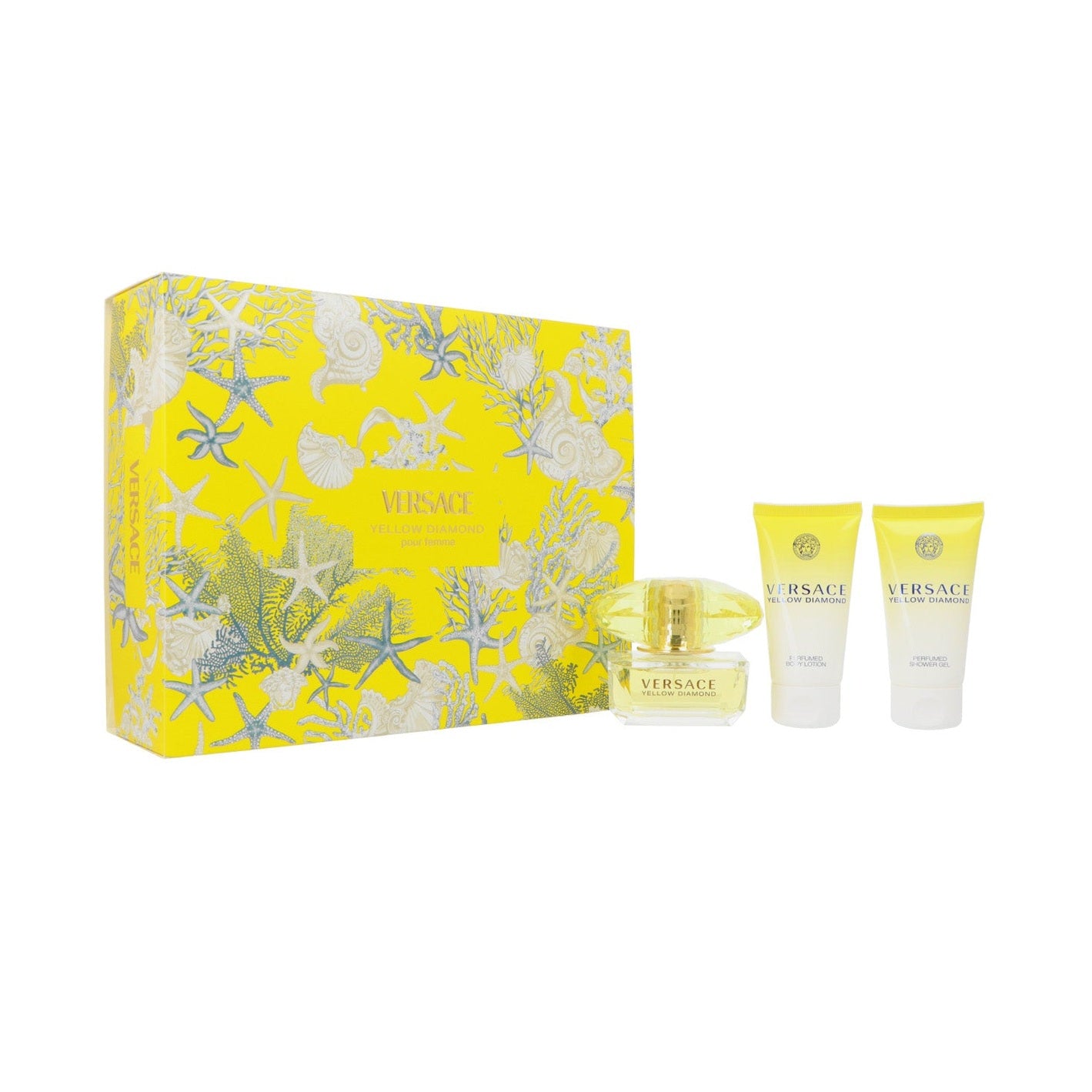 Set Versace Yellow Diamond Edt 50ml + Shower Gel 50ml + Body Lotion 50ml