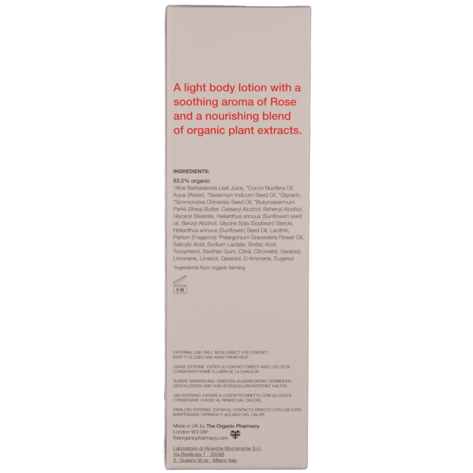 The Organic Pharmacy Rose Body Lotion 100ml