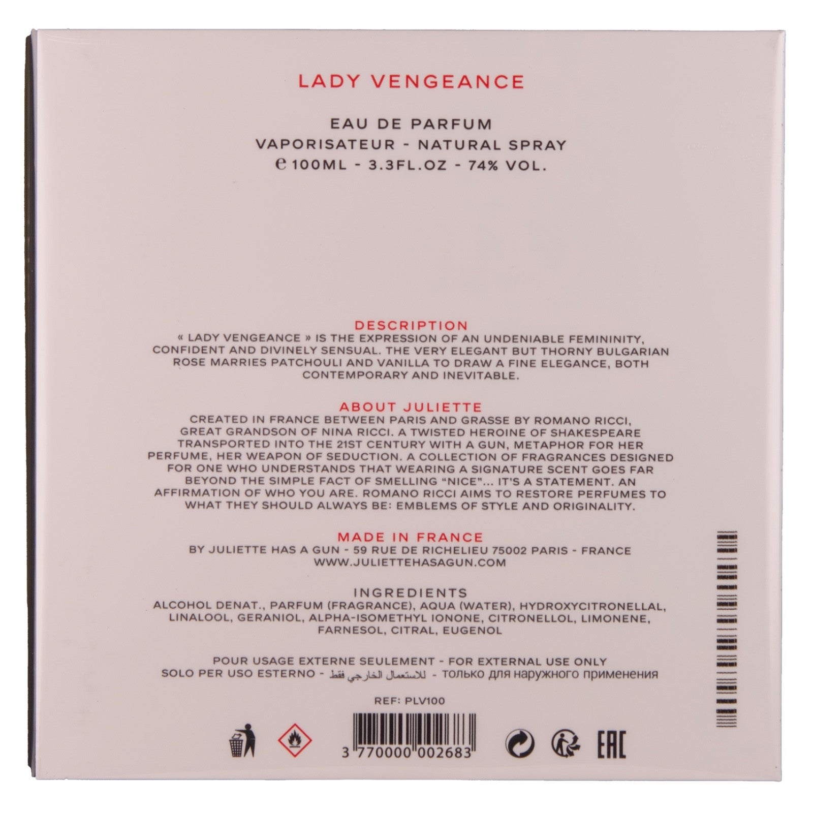 Juliette Has A Gun Lady Vengeance Eau de Parfum 100ml