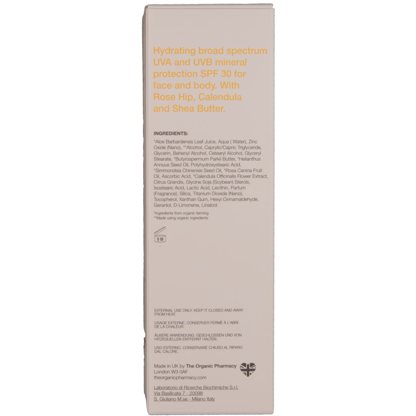 The Organic Pharmacy Zellschutz-Sonnencreme LSF 30, 100 ml