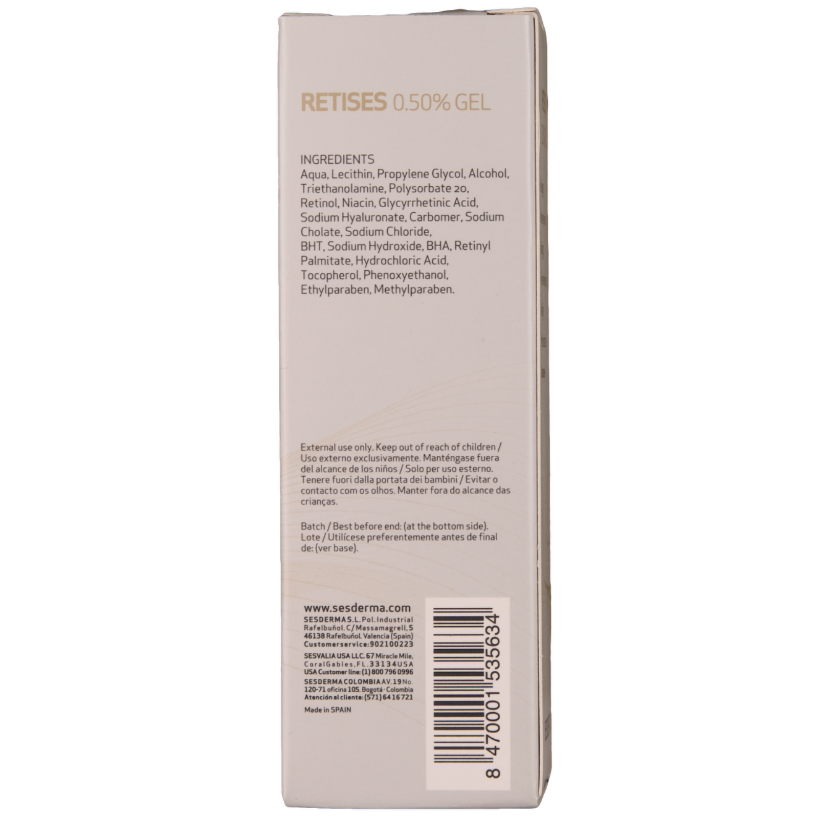 Sesderma Retises Nano 0.5% Lipoceutical Gel 30ml