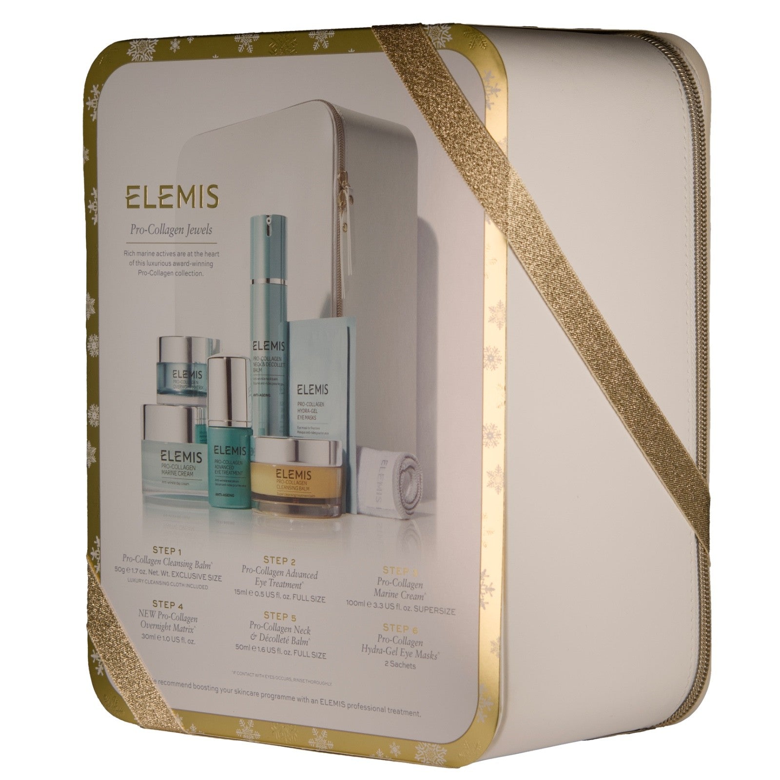 Elemis Pro-Collagen Jewels Set (Balm 50g+50ml, Treatment 15ml, Cream 100ml+30ml, Mask 2pcs, Cleansing Cloth, Gift Box)