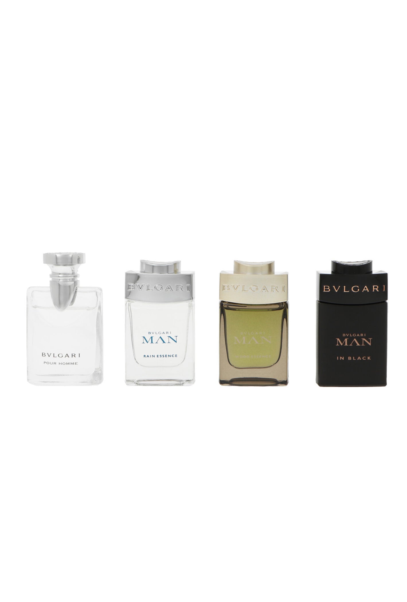 Bvlgari Mini-Set: Pour Homme Edt 5 ml + Man Wood Essence Edp 5 ml + Man In Black Edp 5 ml + Man Rain Essence Edp 5 ml
