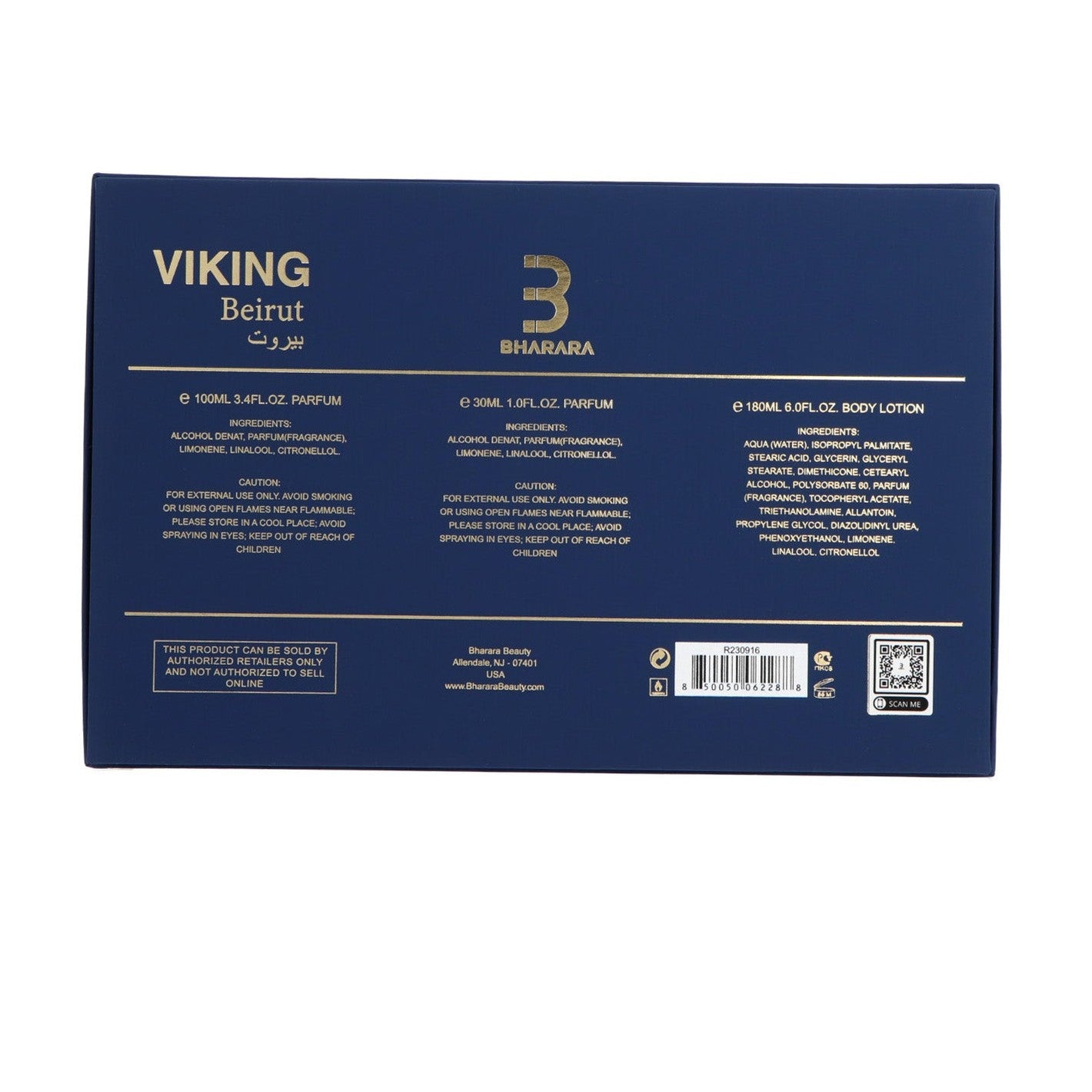 Set Bharara Viking Beirut Edp 100ml + Parfum 30ml + Bodylotion 180ml