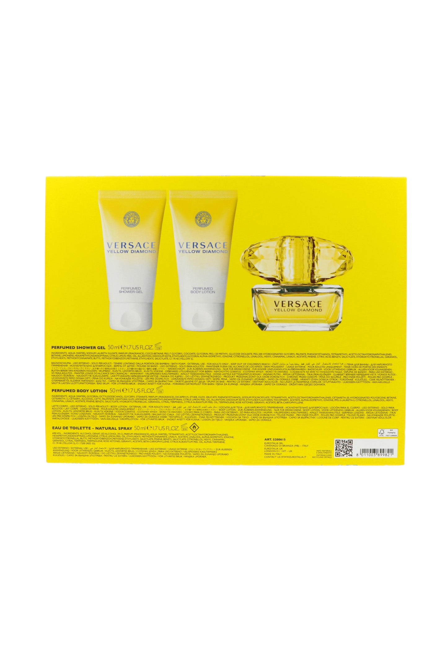 Set Versace Yellow Diamond Edt 50ml + Shower Gel 50ml + Body Lotion 50ml