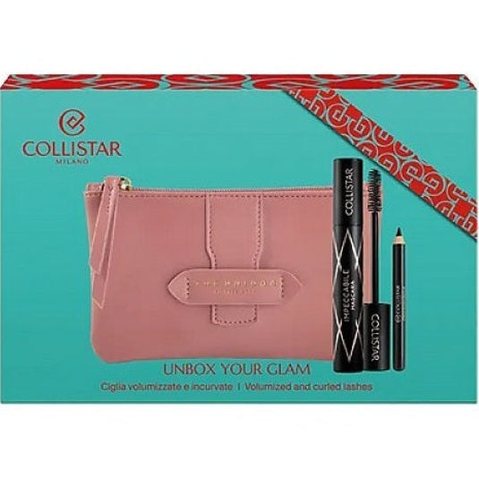 Set Collistar Unbox Your Glam Impeccabile Mascara 14ml + Mini Eye Pencil 0,8g + Cosmetics Bag