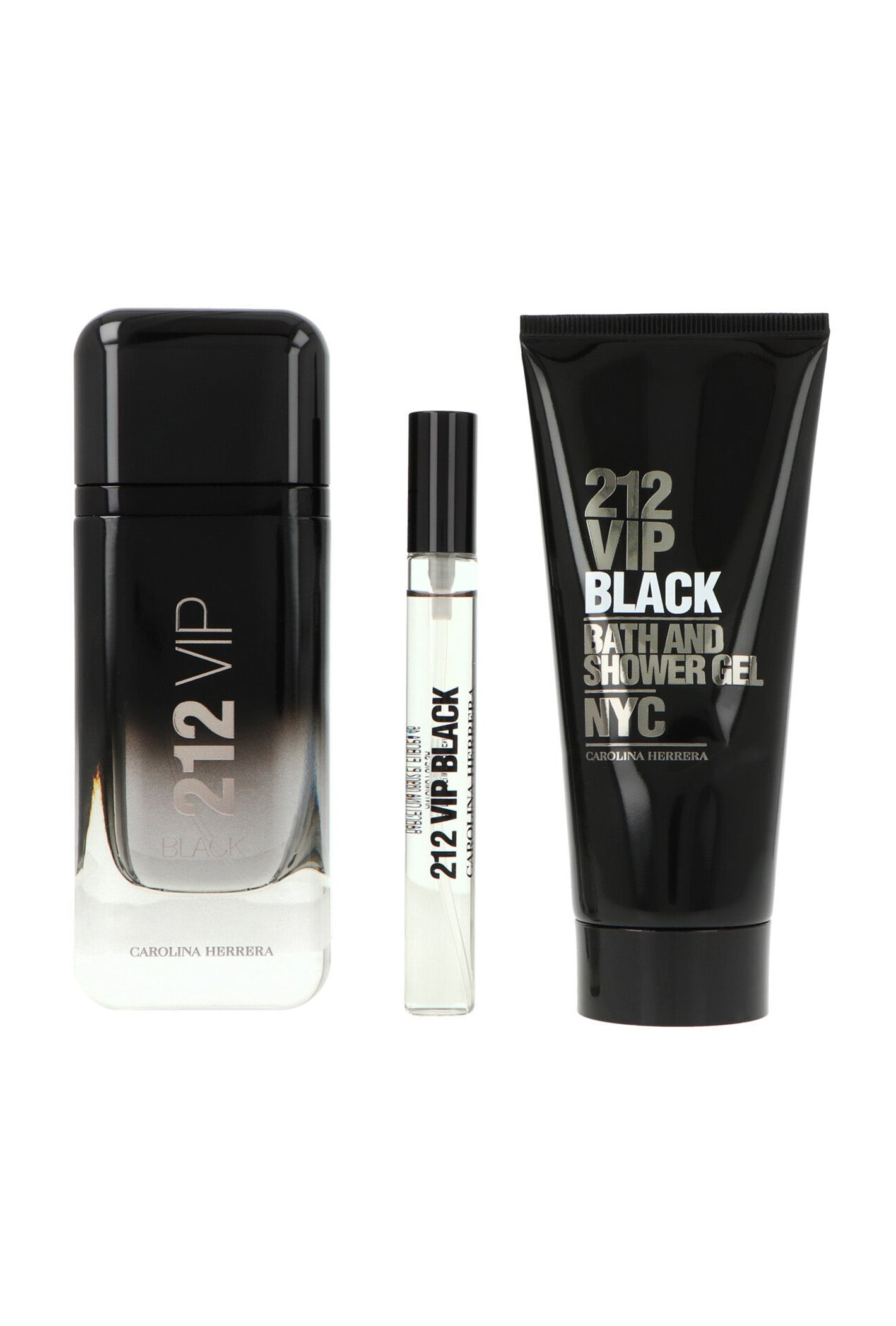 Set Carolina Herrera 212 VIP Black Eau de Parfum 100 ml + Duschgel 100 ml + Eau de Parfum 10 ml