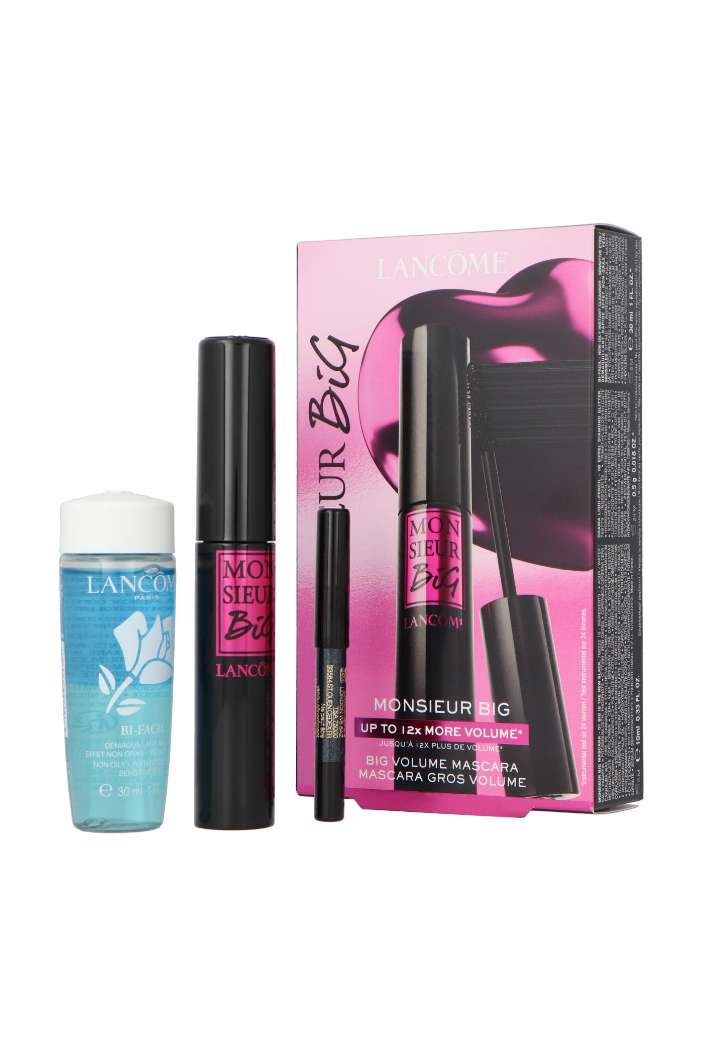 Zestaw Lancome Mascara Monsieur Big Kit 01 10ml + Drama Liqui-Pencil Mini 08 0,5g + Bi-Facil Instant Eye Makeup Remover Mini 30 ml