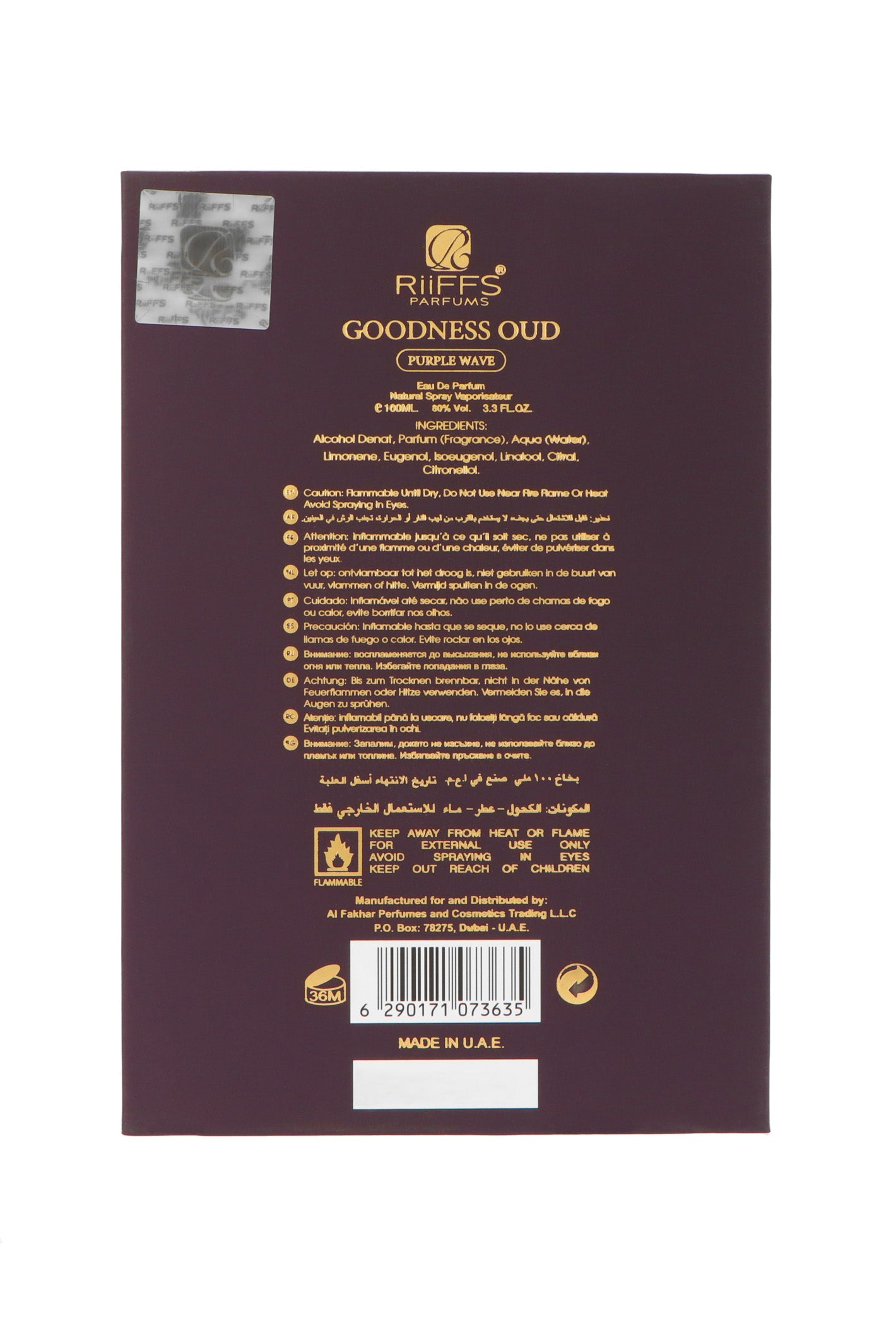 Riiffs Goodness Oud Purple Wave Edp 100ml