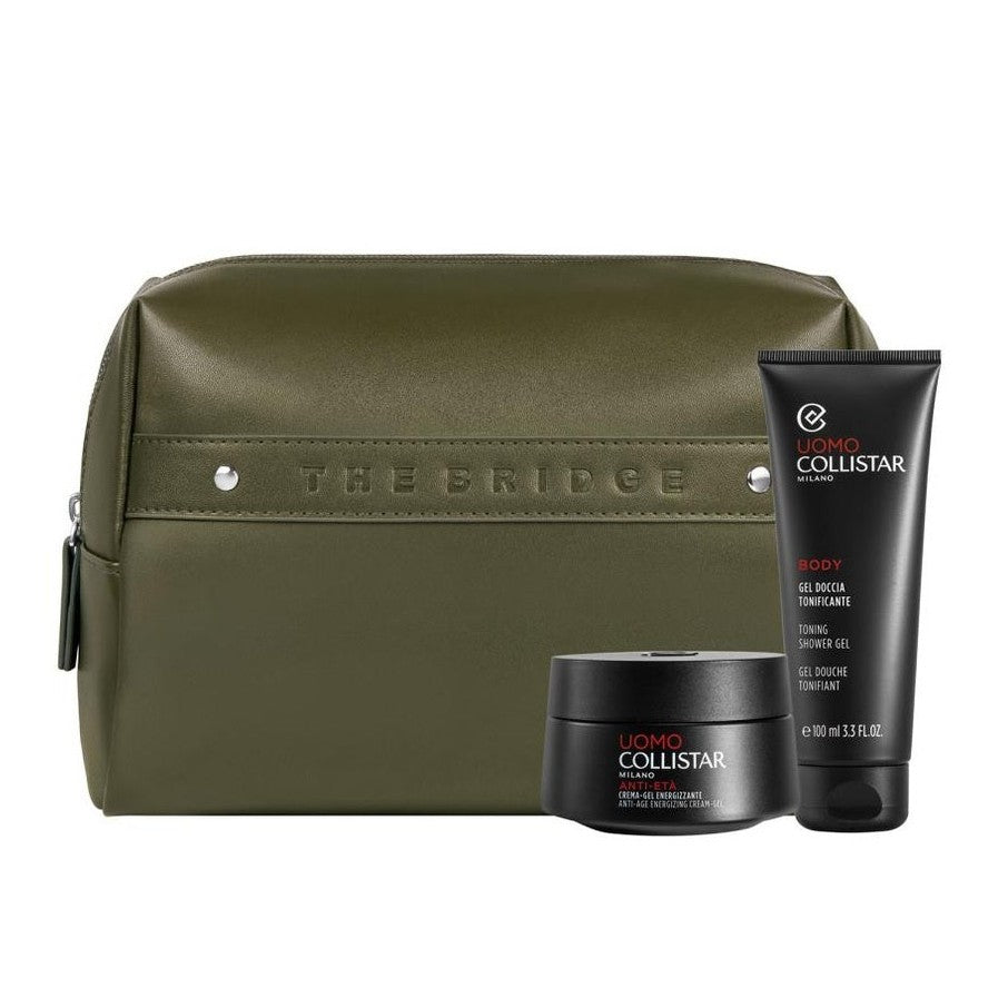 Set Collistar Uomo Unbox Your Style Energizing Anti-Aging Cream Gel 50ml + Toning Shower Gel 100ml + Pouch