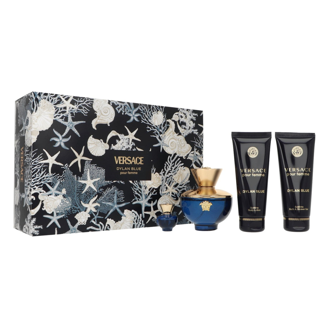 Zestaw Versace Dylan Blue Pour Femme Edp 100ml + Shower Gel 100ml + Body Lotion 100ml + Edp 5ml