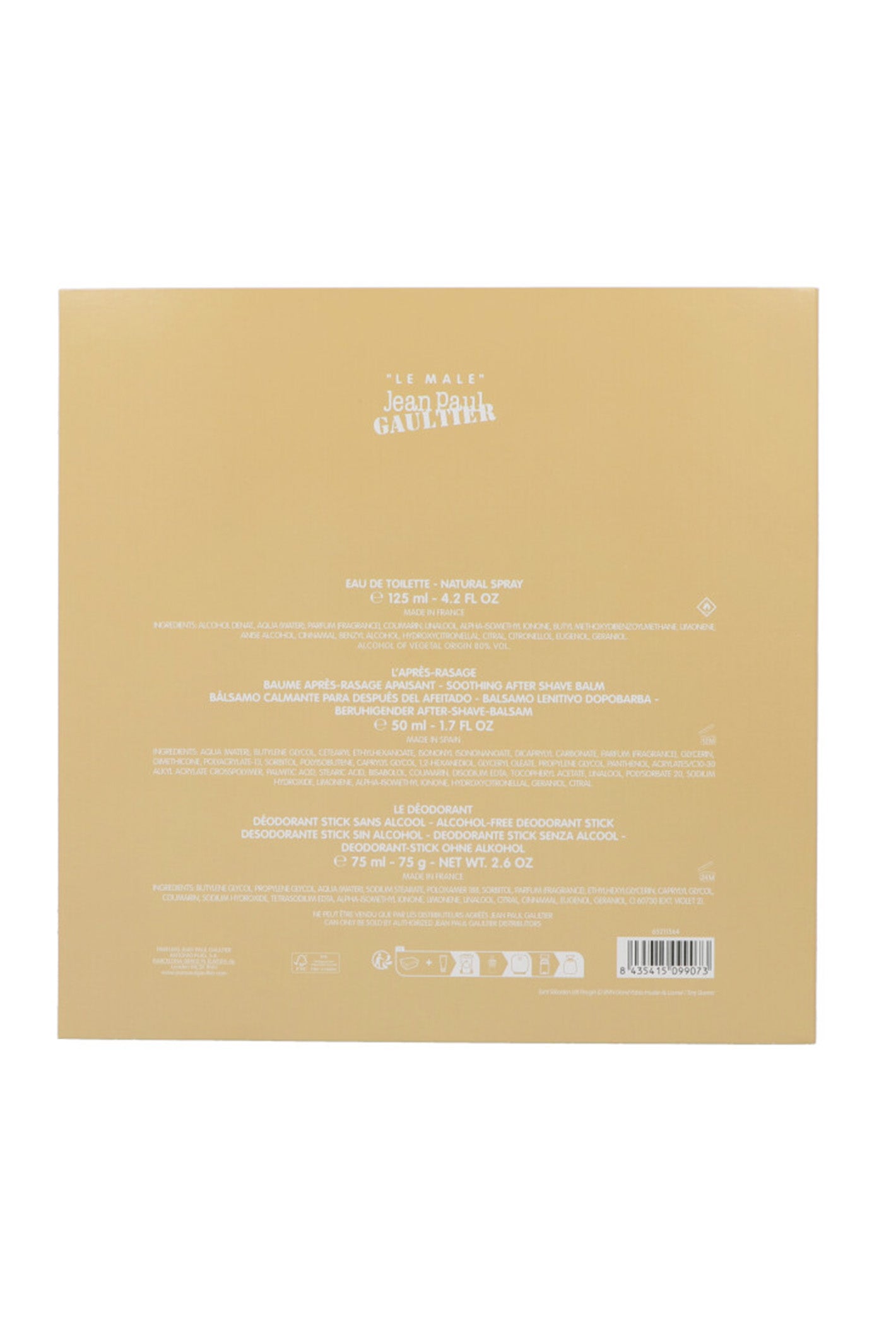 Jean Paul Gaultier Le Male Eau de Toilette 125 ml + After Shave Balsam 50 ml + Deodorant-Stick 75 g