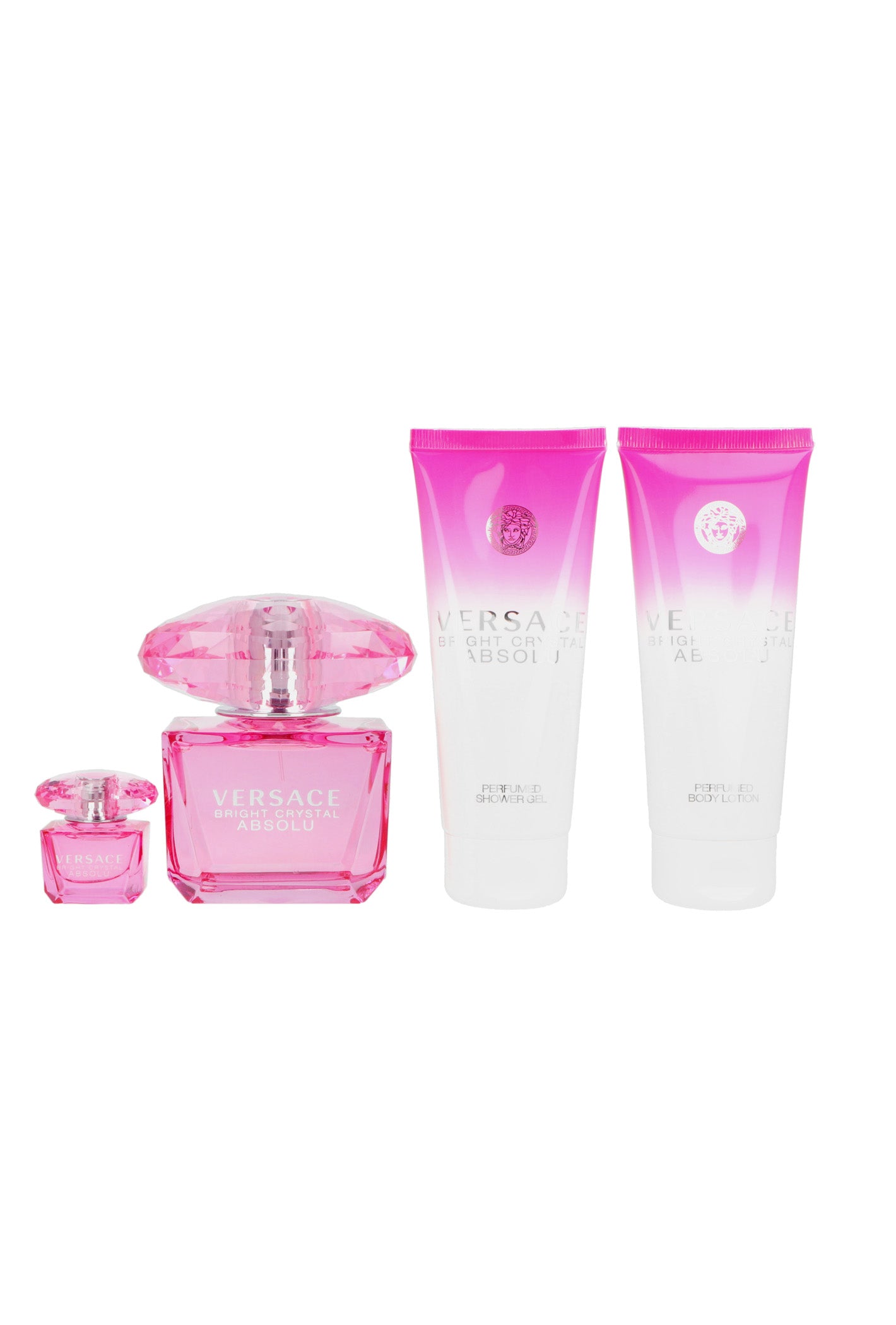 Set Versace Bright Crystal Absolu Edp 90ml + Shower Gel 100ml + Body Lotion 100ml + Edp 5ml