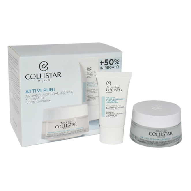 Set Collistar Attivi Puri Hyaluronic Acid+Ceramides AquaGel 50ml + Hyaluronic Acid+Ceramides AquaGel Moisturizng Lifting 25ml
