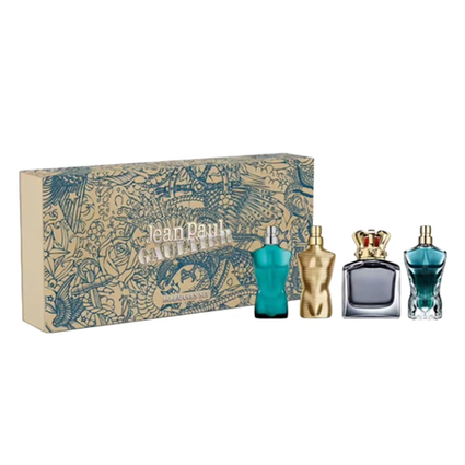 Set Jean Paul Gaultier Miniatures Collection Man: Le Male Edt 7ml + Scandal Edt 7ml + Le Male Elixir Edp 7ml + Beau Edt 7ml