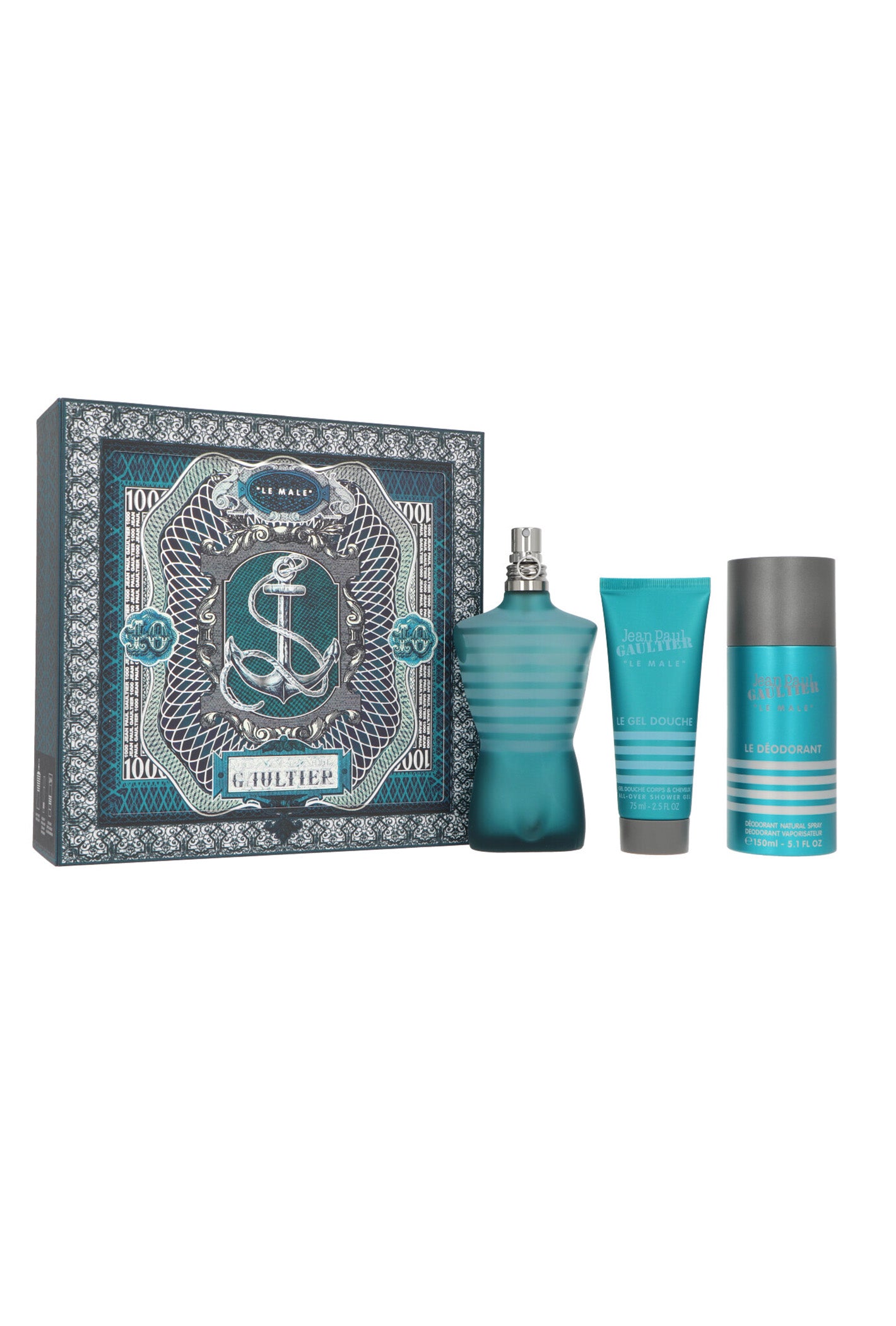Set Jean Paul Gaultier Le Male Eau de Toilette 125 ml + Deodorant 150 ml + Bodylotion 75 ml