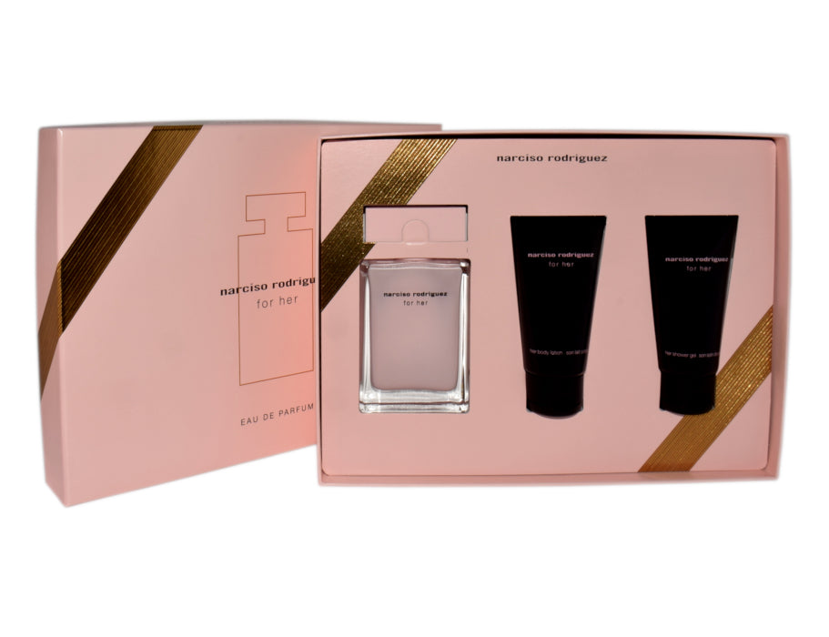 Narciso Rodriguez For Her Set: Eau de Parfum 50 ml + Bodylotion 50 ml + Duschgel 50 ml