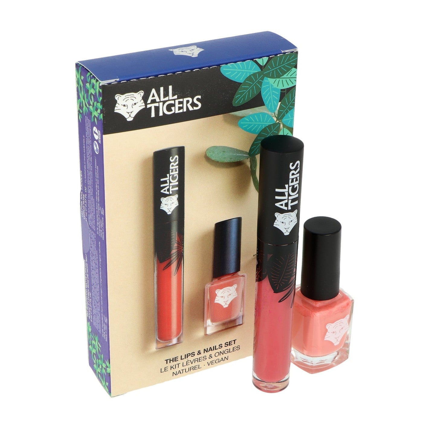 Set All Tigers Natural & Vegan Lippen & Nägel Lippenstift 683 Make Your Mark 8ml + Nagellack 193 Take Your Chance 11ml