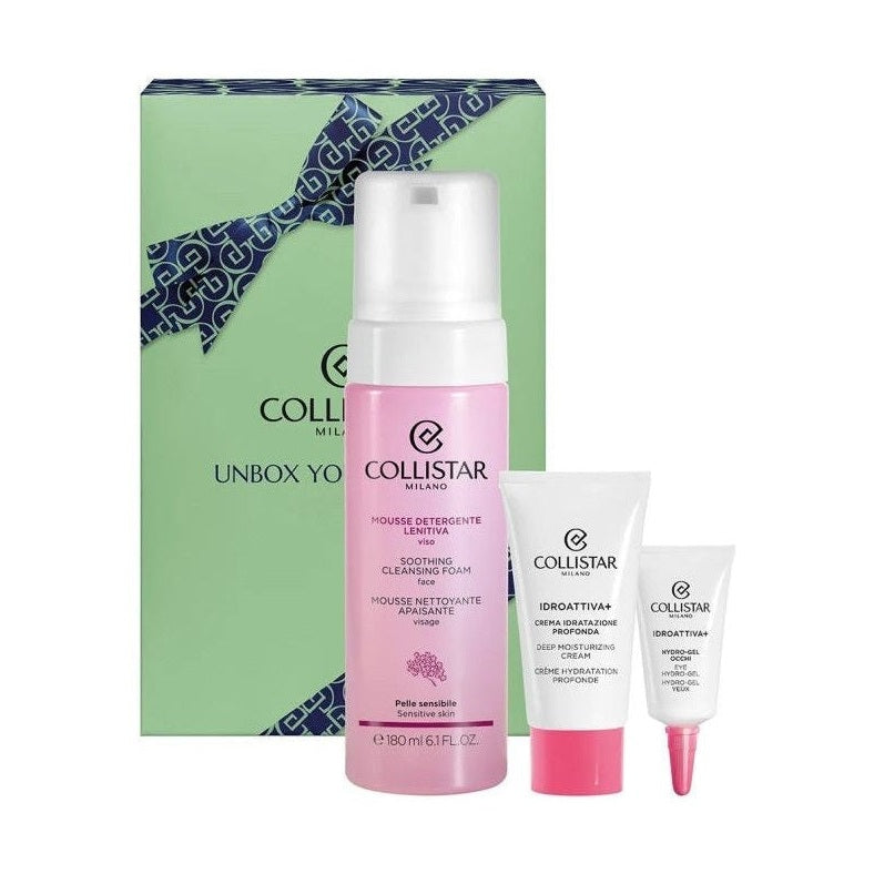 Set Collistar Unbox Your Beauty Soothing Cleansing Face Mousse 180ml + Deeply Moisturizing Cream 25ml + Eye Hydro-Gel 5ml