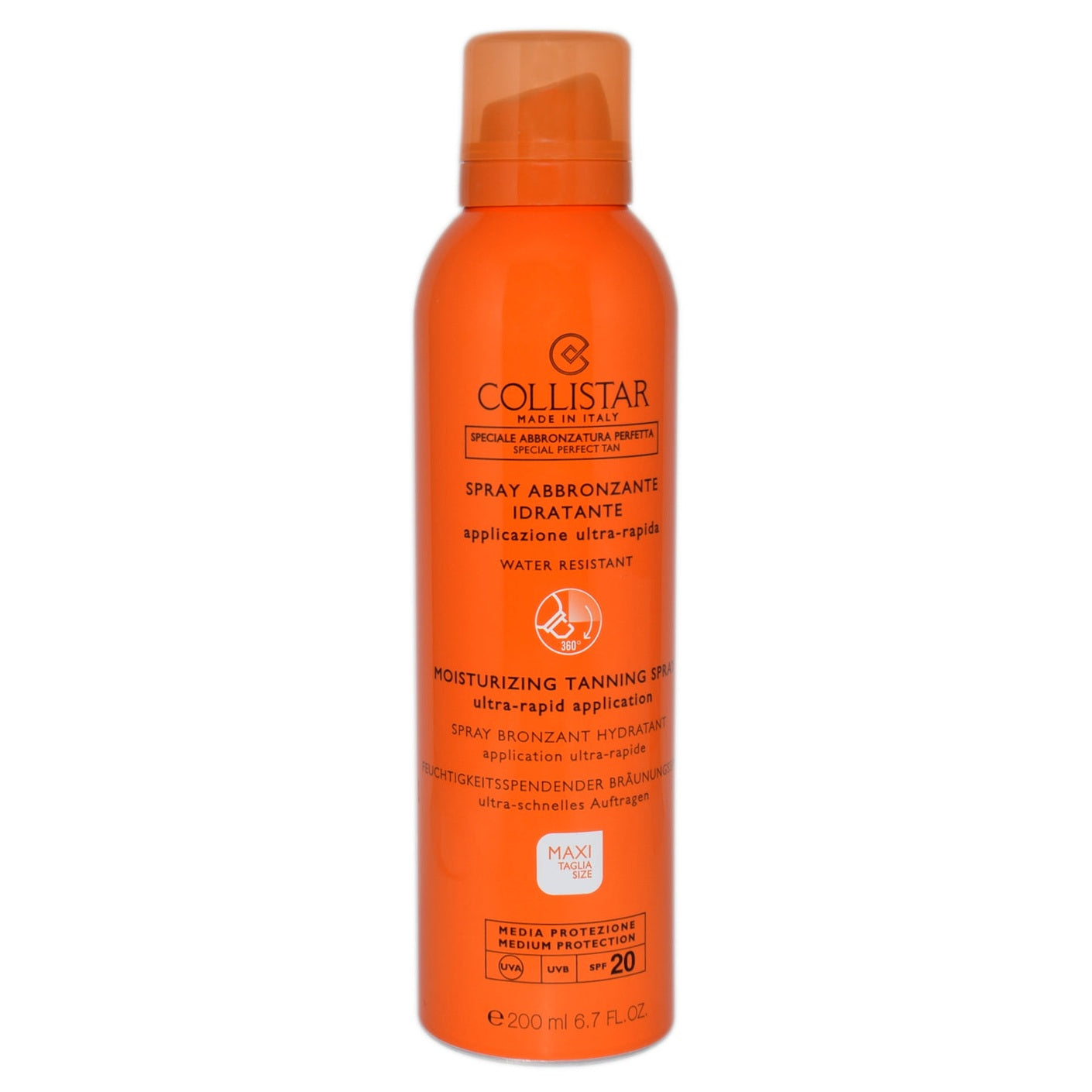 Collistar Moisturizing Tanning Spray Ultra Rapid Application Spf 20 200ml