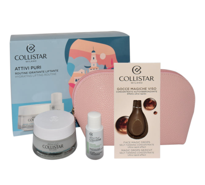 Set Collistar Facial Lotion 15ml + Volumizing Face Cream 50ml + Cosmetics Bag