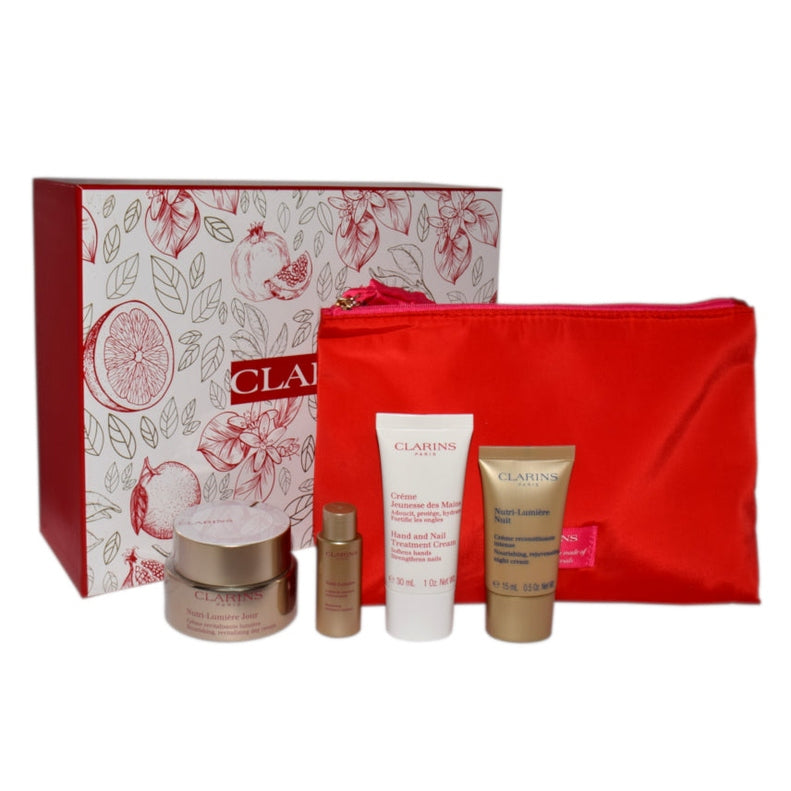 Set Clarins Nutri Lumiere Day Cream 50ml + Nutri Lumiere Lotion 10ml + Nutri Lumiere Night Cream 15ml + Hand And Nail Cream 30ml