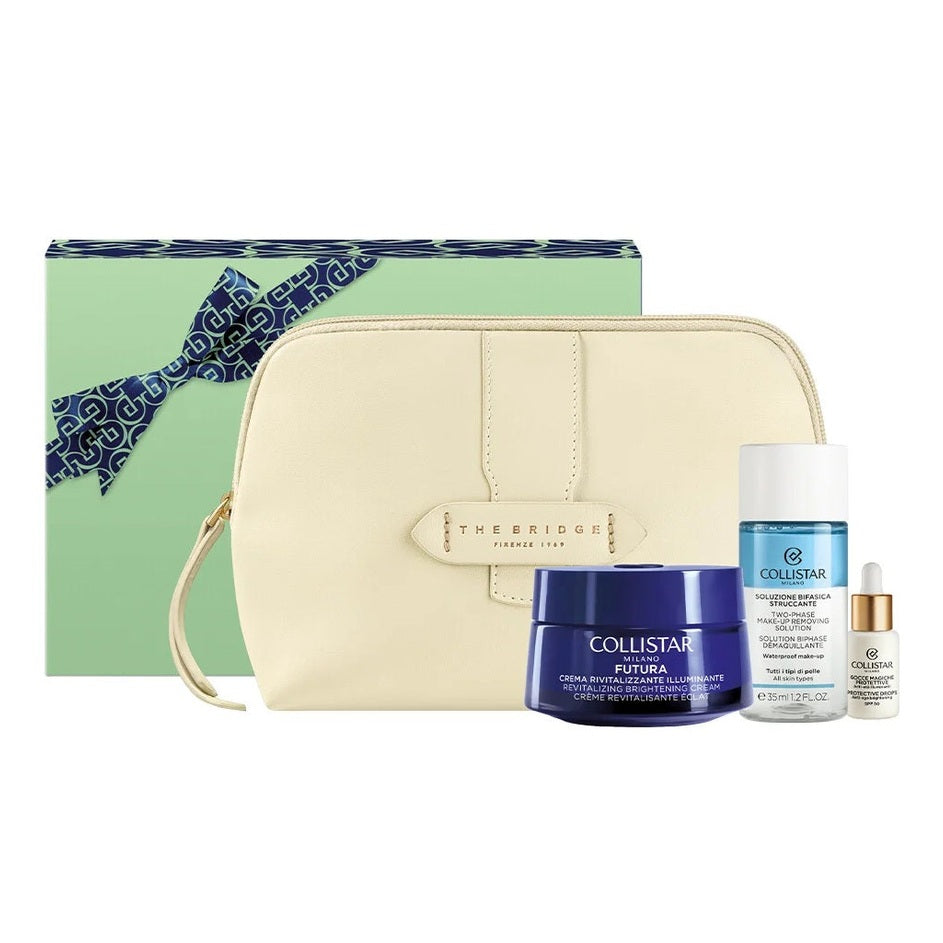 Set Collistar Unbox Your Beauty Revitalising Daily Cream 50ml + Mini Biphasic 35ml + 5ml Drops + Cosmetic Bag