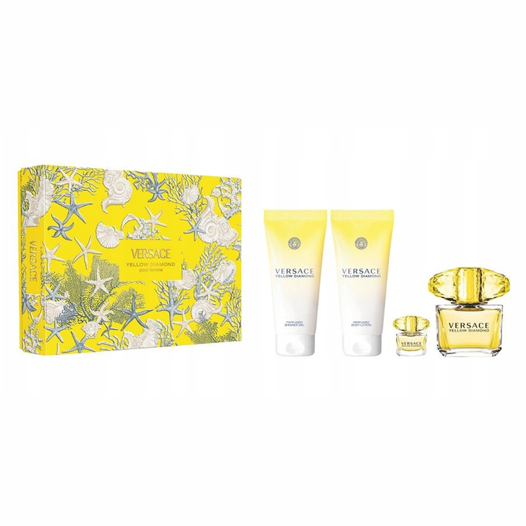 Set Versace Yellow Diamond Edt 90ml + Shower Gel 100ml + Body Lotion 100ml + Edt 5ml