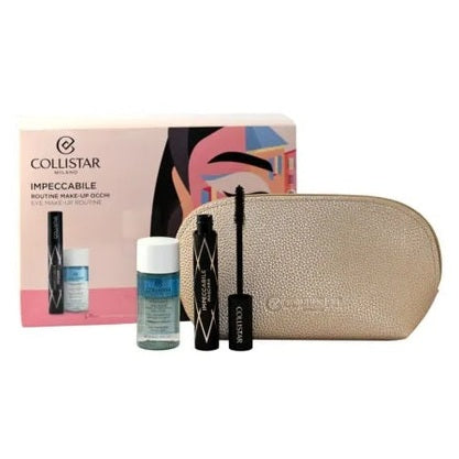Set Collistar Mascara Impeccable Ultra Black Mascara + Bi-Phase Make-Up Remover Solution 35 ml + Pouch