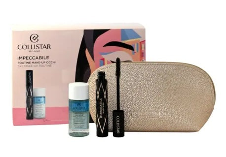 Set Collistar Mascara Impeccable Ultra Black Mascara + Bi-Phase Make-Up Remover Solution 35 ml + Pouch