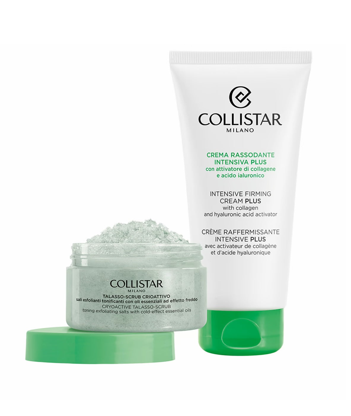 Set bestehend aus Collistar Intensiv-Straffungscreme Plus (Tube 175 ml) und Cryoactive Thalasso Peeling (150 g)