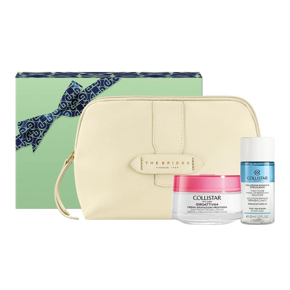 Set Collistar Unbox Your Beauty Idroattiva Moisturizing Cream 50ml + Mini Biphase 35ml + Cosmetics Bag