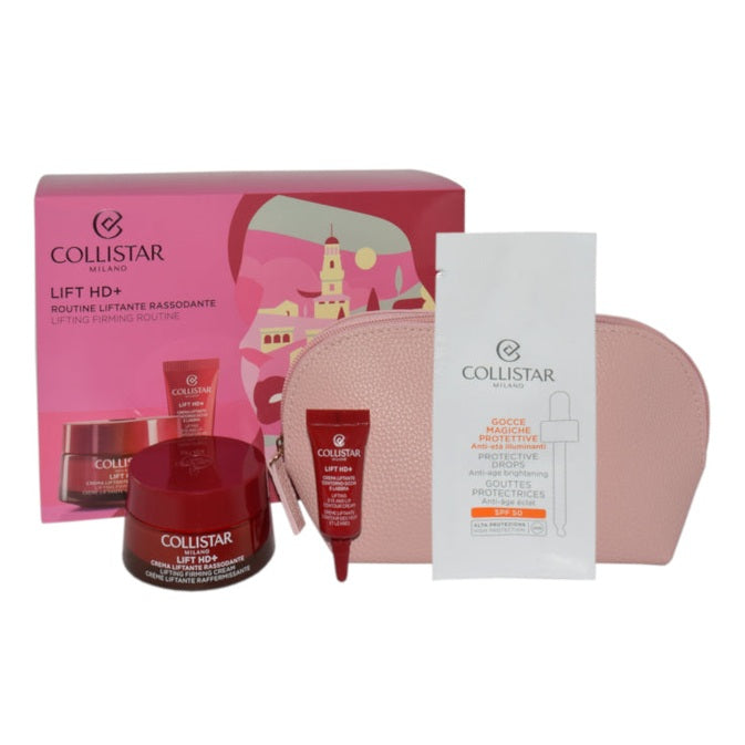 Set Collistar Unbox Your Uniqueness Firming Lifting Cream 50ml + Lifting Eye And Lip Contour Cream 15ml + Protective Magic Drops Sachet + Cosmetics Bag