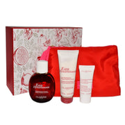 Set Clarins Eau Dynamisante 100ml + Eau Dynamisante Body Lotion 100ml + Exfoliating Body Scrub 30ml