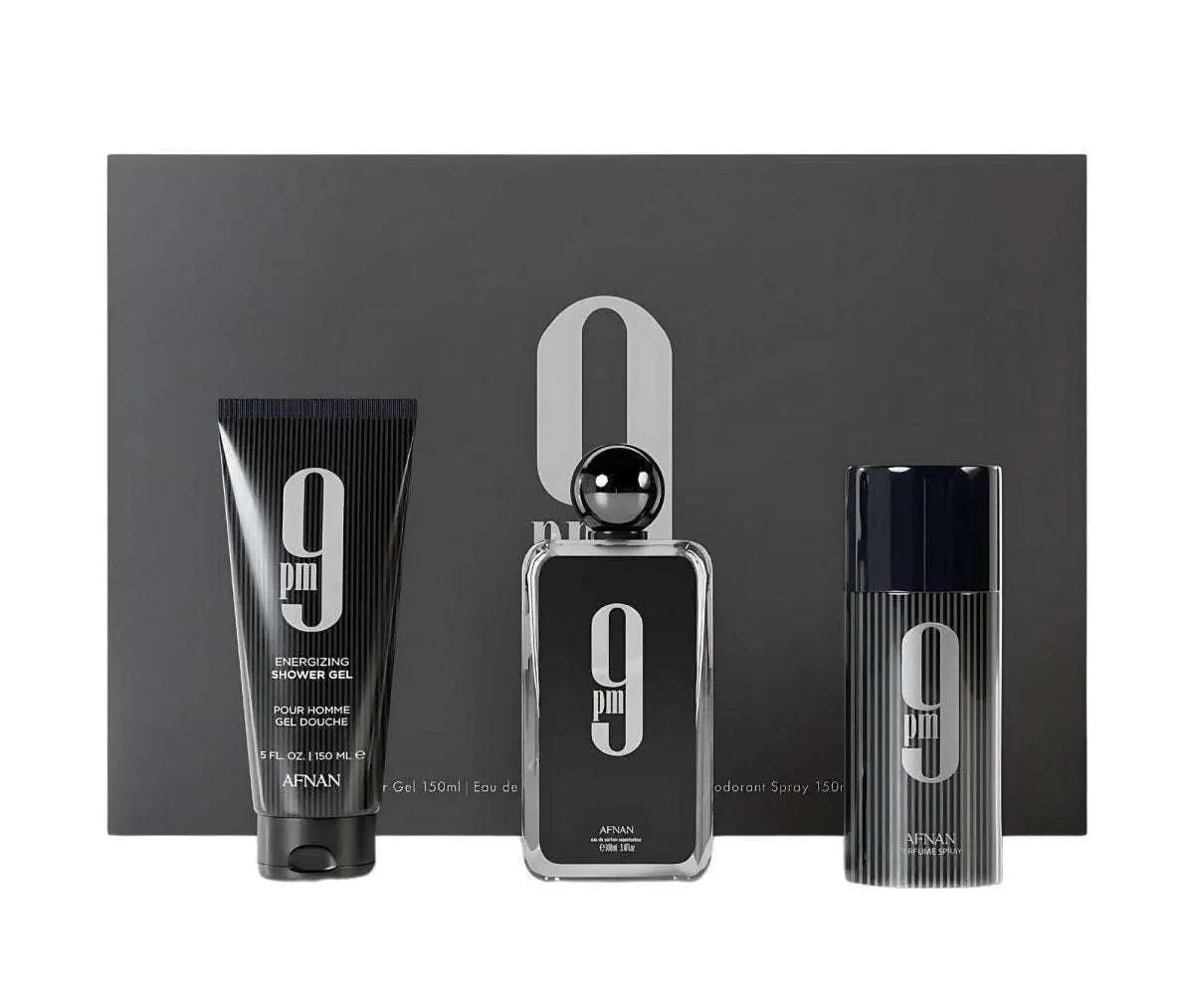 Set Afnan 9 pm Edp 100ml + Shower Gel 200ml + Deodorant 250ml