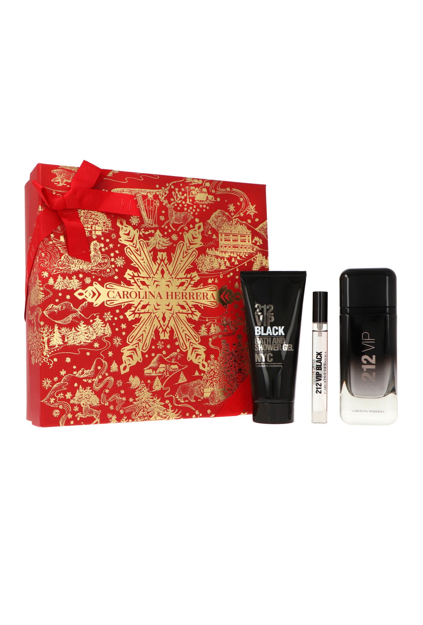Set Carolina Herrera 212 VIP Black Eau de Parfum 100 ml + Duschgel 100 ml + Eau de Parfum 10 ml