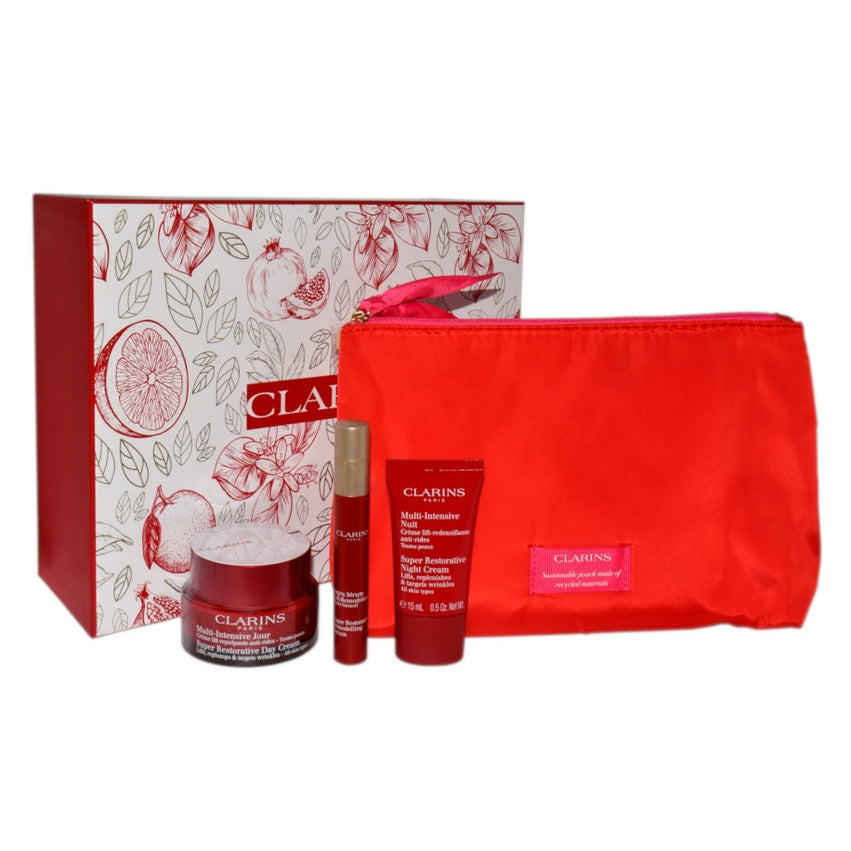 Set Clarins Super Restorative Day Cream 50ml + Super Restorative Remodelling Serum 10ml + Super Restorative Night Cream 15ml
